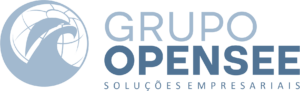 Logomarca Grupo Opensee - Horizontal fundo preto